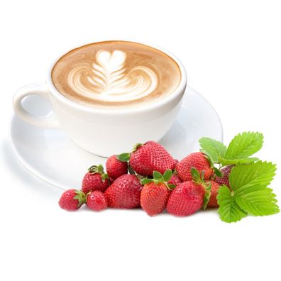 Cappuccino mit Erdbeergeschmack