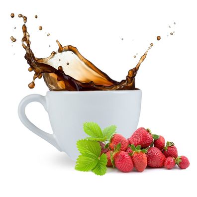 Kaffee mit Erdbeeren Geschmack
