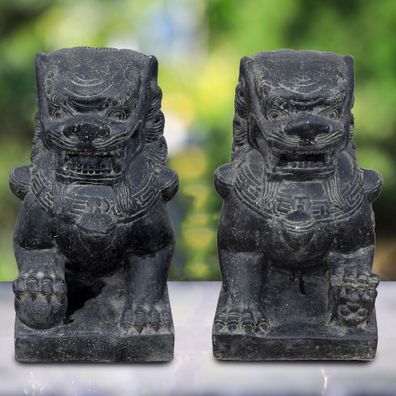 Stein Skulptur Tempelwächter Löwe Paar Calicut