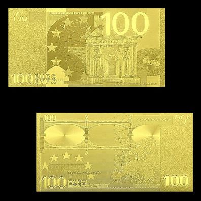 100 Euro Goldfolie Banknote einfarbig (CM1771)