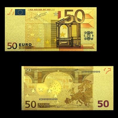 5 Euro Goldfolie Banknote mit Farbe (CM1772)