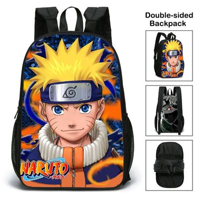 Anime Naruto Sasuke Kakashi Rucksack Doppelseitig Schultasche Ca.40x27x12cm