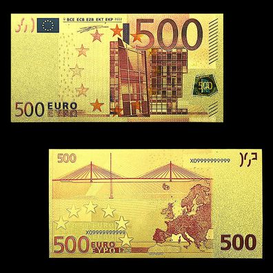 500 Euro Goldfolie Banknote mit Farbe (CM1774)