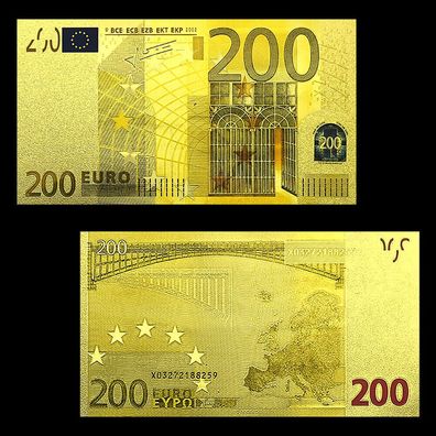 200 Euro Goldfolie Banknote mit Farbe (CM17746)