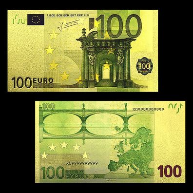 100 Euro Goldfolie Banknote mit Farbe (CM1777)