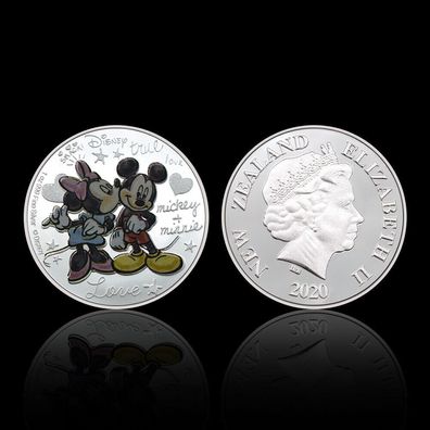 Schöne Mickey und Queen Elizabeth 2020 Neuseeland Medaillen (CM1794)