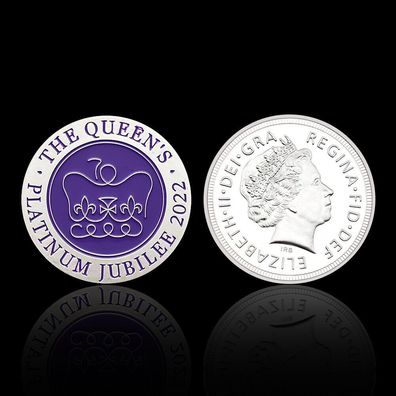 Gedenmedaille Queen Elisabeth, Queen Coin, zum 70th platinum (CM1796)