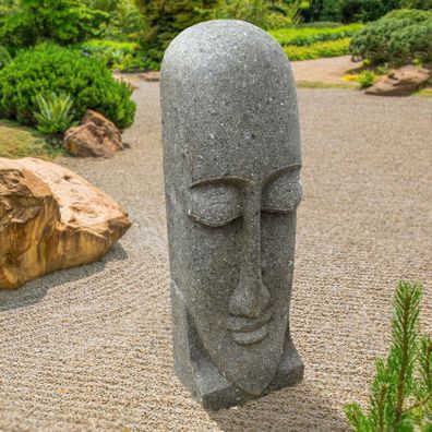 Naturstein Moai Figur Ozhukarai