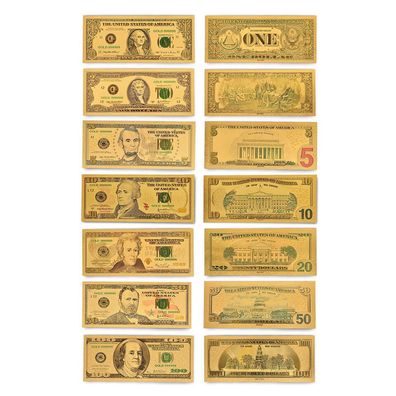 USA Dollar Goldfolie Banknote von 1 bis 100 Dollar (CM1801)