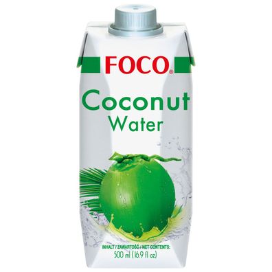 FOCO Kokosnusswasser natürlich ohne künstliche Zusatzstoffe 500ml