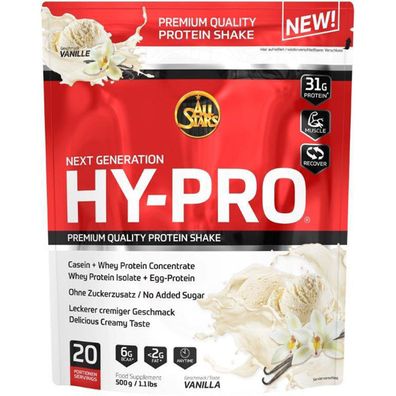 AllStars Hy Pro Vanille Protein Nahrungsergänzungsmittel 500g 2er Pack