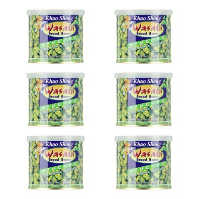 Khao Shong Dicke Bohnen mit scharfem Wasabi überzogen 140g 6er Pack