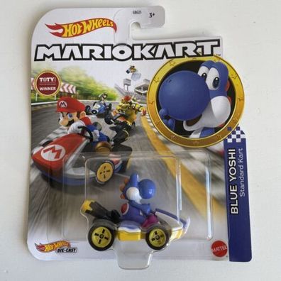 Hot Wheels Mariokart, Mattel, Blue Yoshi, Standard Kart, NEU und OVP