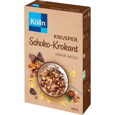 Kölln Knusper Schoko Krokant mit Haselnusskrokant 500g 6er Pack