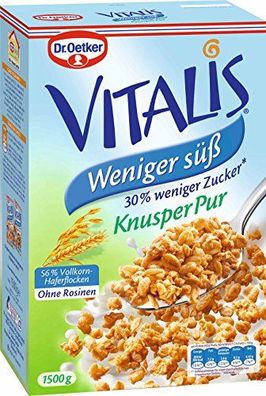 Dr Oetker Vitalis Müsli Knusper pur weniger süß weniger Zucker 1500g