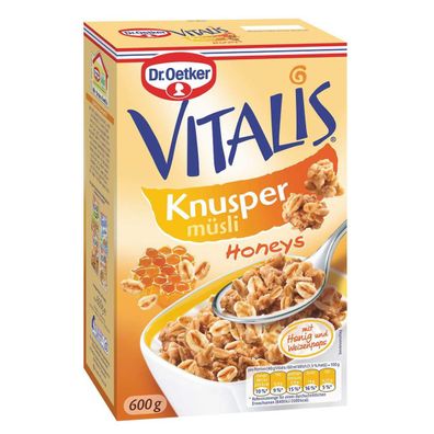 Dr. Oetker Vitalis Knusper müsli Honeys mit Honig und Weizenpops 600g