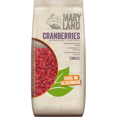 Maryland Cranberries getrocknet und gesüßt Groß im Geschmack 1000g