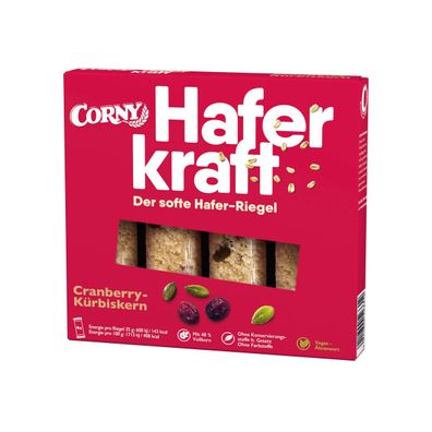 Corny Haferkraft Cranberry Kürbiskern einzeln verpackte Riegel 140g