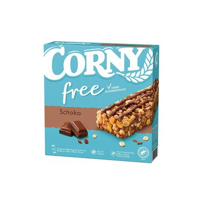 Corny free Schoko Müsliriegel 6x20g mit Milchschokolade 120g