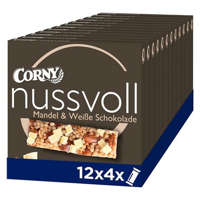 Corny nussvoll Mandel und Weiße Schokolade 4 Müsliriegel 96g 12er Pack