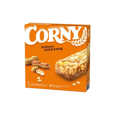 Corny Süss und Salzig Erdnuss Müsliriegel mit knackigen Nüssen 150g
