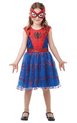 Rubies 300101 Spider-Girl Kinder Kostüm, Spider-Man Kleid Gr. ca. 2 - 8 Jahre
