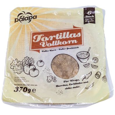 Palapa Vollkorntortilla frisch 25cm für Fajitas und Soft Tacos 370g