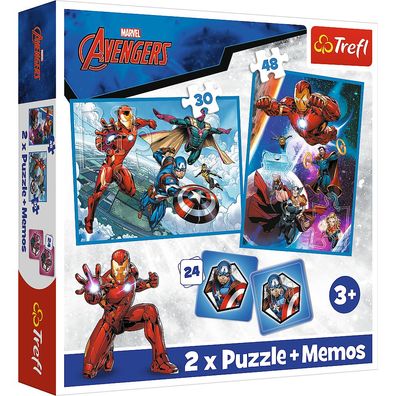 Trefl 93333 Marvel Avengers 2in1 Puzzle + Memo