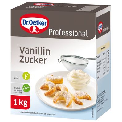 Dr Oetker Vanillin Zucker verfeinert Süßspeisen oder Kuchen 1000g