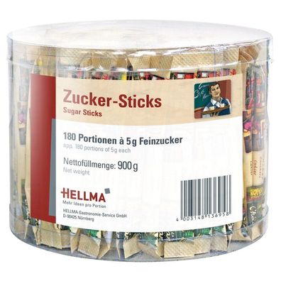Hellma Zucker Sticks Creativeline Paries Runddose 180Stück 998g