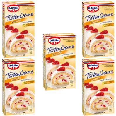 Dr Oetker Torten Creme Vanilla gelingsicher schnittfest 140g 5er Pack