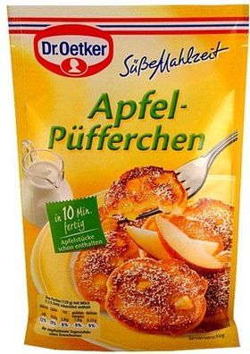 Dr. Oetker Apfel Püfferchen Mischung leckeres Süßspeisen Rezept 152g