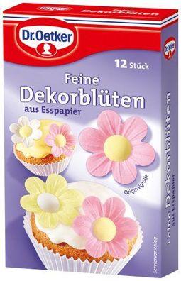 Dr. Oetker Feine Dekorblüten aus Esspapier, 4er Pack (4 x 2 g)