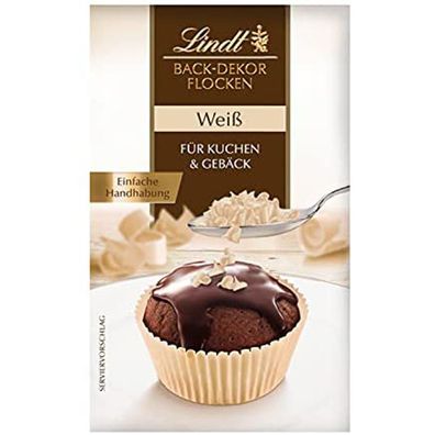Lindt Back Dekor Flocken Weiße Schokolade für Gebäck und Desserts 120g