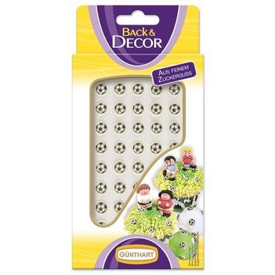 Günthart Back und Decor Zucker mini Fußbälle schwarz weiss 40g