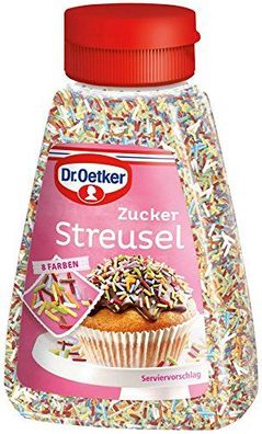 Dr. Oetker Zucker Streusel bunte Dekorstreusel für Süßgebäck 130g 4er Pack