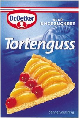 Dr. Oetker Tortenguß Klar Ungezuckert, 9 x 3 Einzeltüten à 9 g, 9er Pack