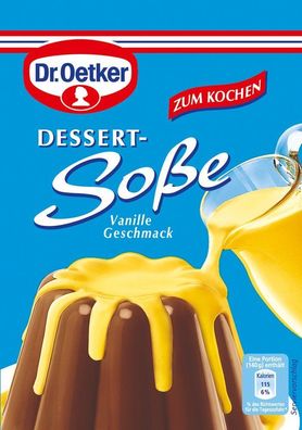Dr Oetker Soße zum Kochen Dessert Sauce mit Vanille Geschmack 51g