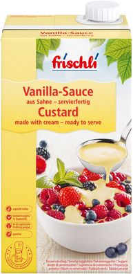 Frischli Vanilla Sahne Sauce feinstes Vanilla-Aroma mit Süße 1000ml