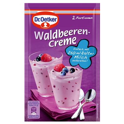 Dr. Oetker Waldbeerencreme Dessert Cremepulver für 2 Portionen 52g