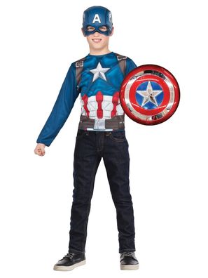 Rubies 34112 - Captain America, Avengers Kinder Assemble Set- 3tlg. 4 - 6 Jahre