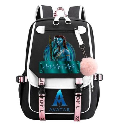 Neue Die Dach Avatar USB Reise Rucksack Teenager Schultasche 29 * 16 * 46cm Schwarz