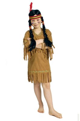 Indianer Kleid Mädchen Kinder Indianerin Indianerkostüm Gr.116/128 Karneval