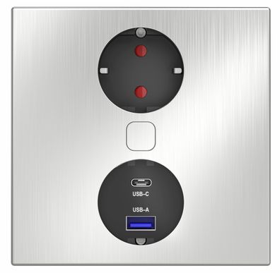 Einbausteckdose Küche, Küchensteckdose Duplex-Q mit USB A und C