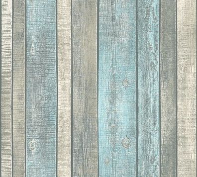 A.S. Création Best of Wood`n Stone 2nd Edition 319932 Vlies Blau Creme Grau