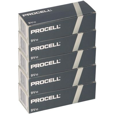 50x Duracell Procell MN1604 9V-Block