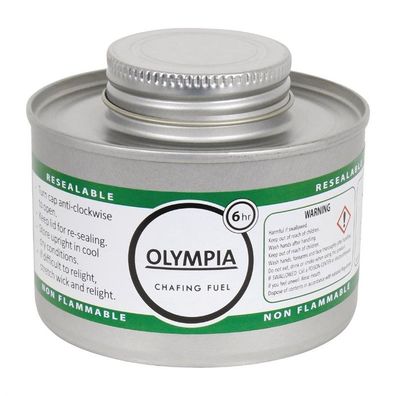 Olympia flüssige Brennpaste bis zu 6 Stunden (12 Stück) | Edelstahl