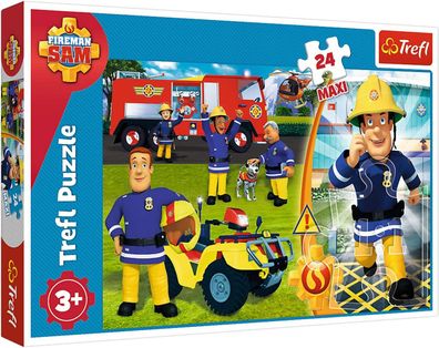 Trefl Puzzle 24 Maxi Tapferer Feuerwehrmann Sam TREFL 5900511142907 Neu