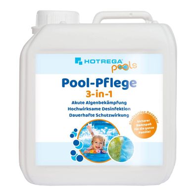 Hotrega Pool Pflege 3in1 Chlor Desinfektion Algenentferner 2L Konzentrat