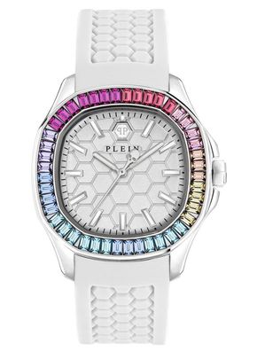 Philipp Plein Damen-Armbanduhr Lady Weiß/ Regenbogen PWTAA0223